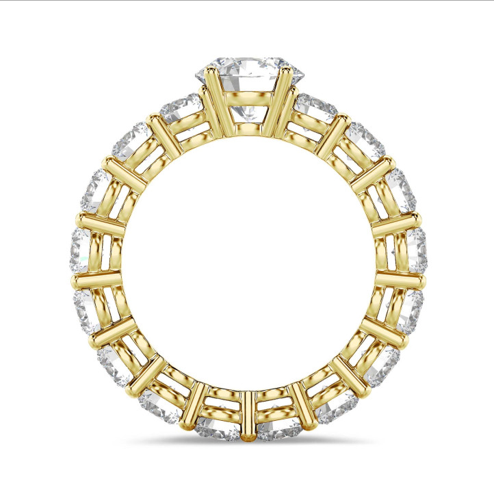 1.50 carat solitaire ring in yellow gold with round lab grown diamonds