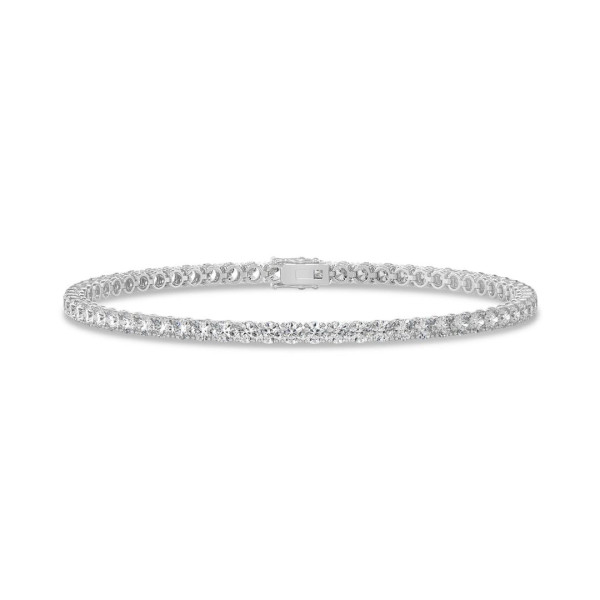 Bracelets - 3.50 carat tennis bracelet in white gold with lab grown diamonds