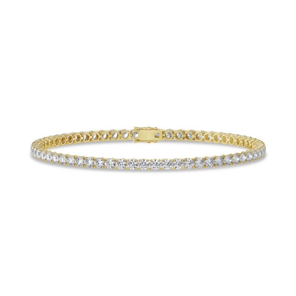 Bracelets - 3.50 carat tennis bracelet in yellow gold with lab grown diamonds