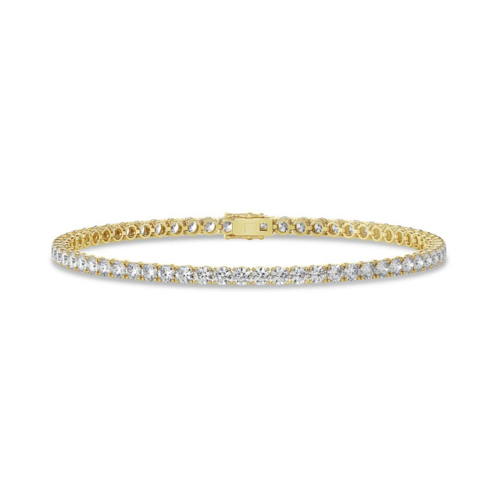 4.00 carat tennis bracelet in yellow gold with lab grown diamonds