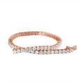 4.00 carat tennis bracelet in red gold with lab grown diamonds