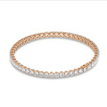 5.20 carat tennis bracelet in red gold with lab grown diamonds