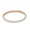 5.60 carat tennis bracelet in red gold with lab grown diamonds