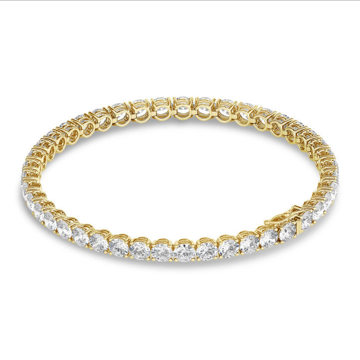 7.80 carat tennis bracelet in yellow gold with lab grown diamonds