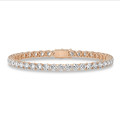7.80 carat tennis bracelet in red gold with lab grown diamonds