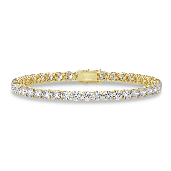 9.00 carat tennis bracelet in yellow gold with lab grown diamonds