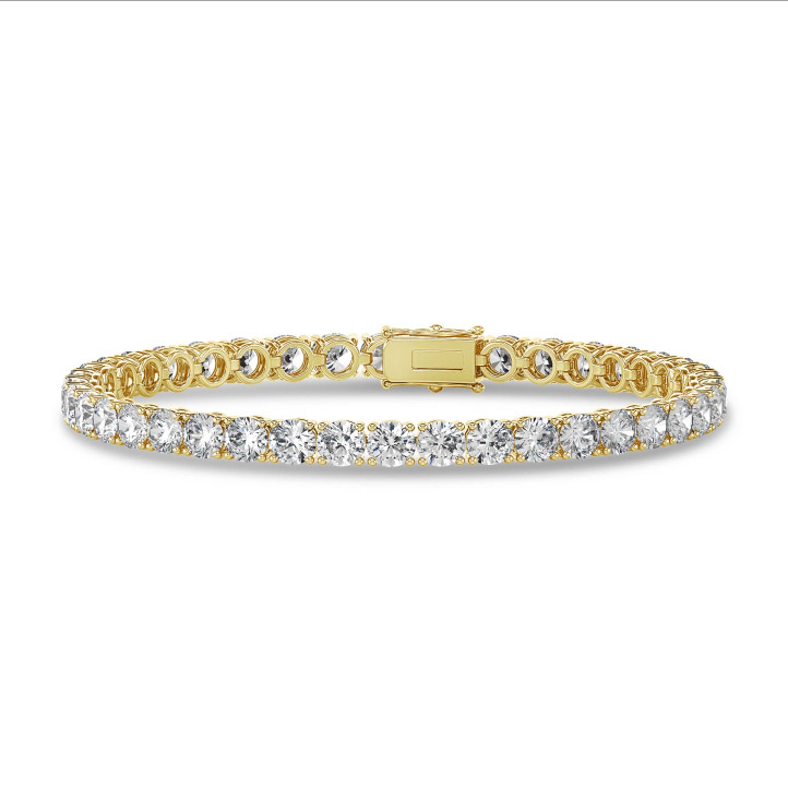 10.50 carat tennis bracelet in yellow gold with lab grown diamonds