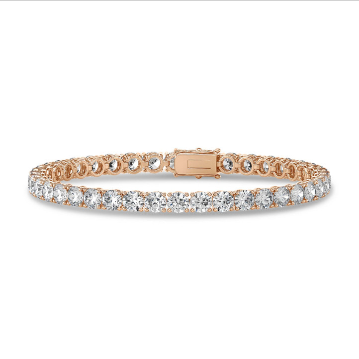 10.50 carat tennis bracelet in red gold with lab grown diamonds
