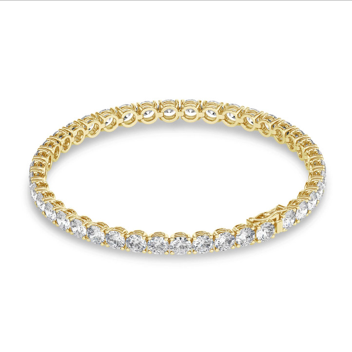 13.20 carat tennis bracelet in yellow gold with lab grown diamonds