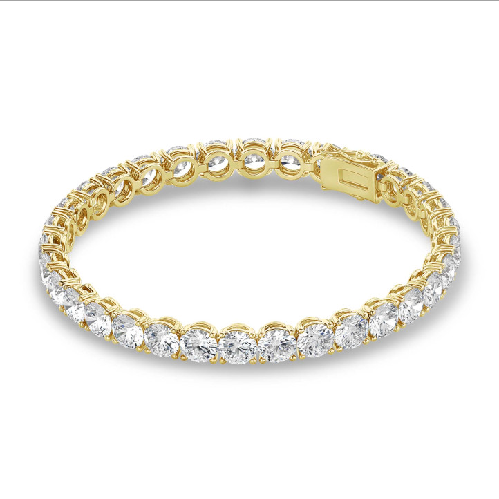 16.50 carat tennis bracelet in yellow gold with lab grown diamonds