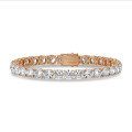 18.50 carat tennis bracelet in red gold with lab grown diamonds