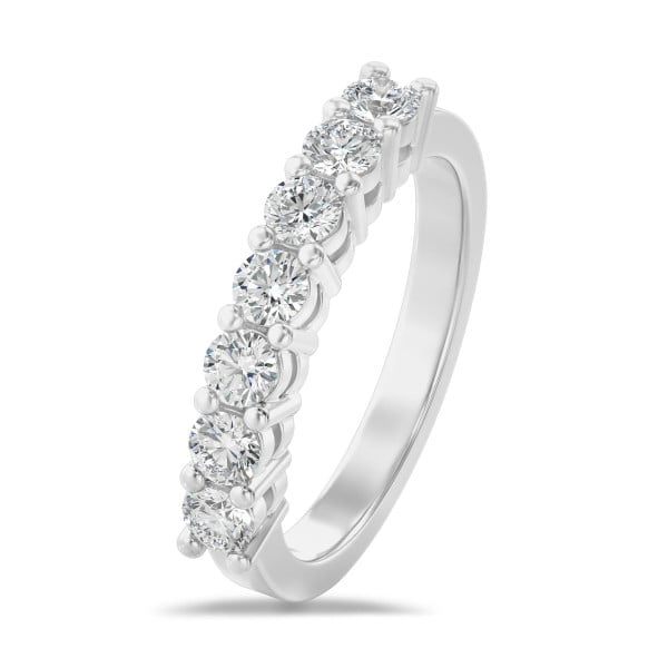 Rings - Half set ring with 0.70 carat lab grown diamonds in white gold