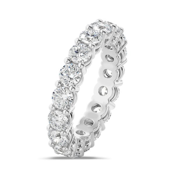 Rings - Full set ring with 3.40 carat lab grown diamonds in white gold