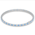 3.50 carat tennis bracelet in white gold with blue and white lab grown diamonds