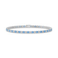 4.00 carat tennis bracelet in white gold with blue and white lab grown diamonds