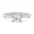 1.00 carat solitaire ring with a cushion diamond in white gold
