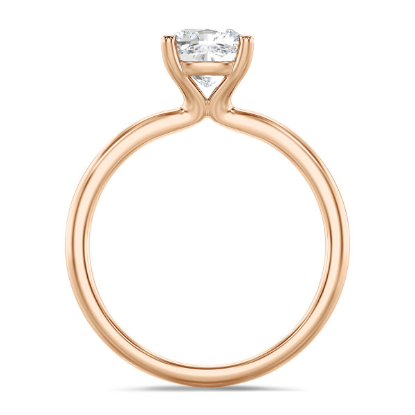Engagement rings - 1.50 carat solitaire ring with a lab grown cushion diamond in red gold