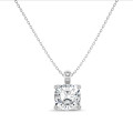 1.00 carat solitaire lab grown cushion cut diamond pendant in white gold