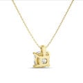 1.00 carat solitaire cushion cut diamond pendant in yellow gold