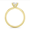 2.00 carat solitaire ring with a lab grown princess diamond in yellow gold
