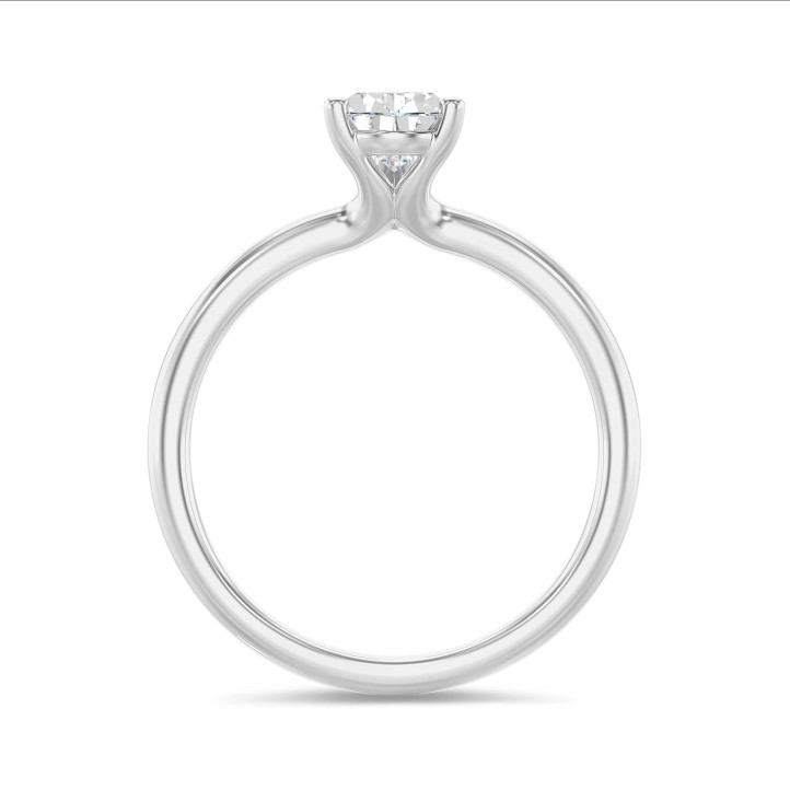 2.00 carat solitaire ring with pear diamond in white gold