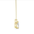 2.00 carat solitaire pear cut diamond pendant in yellow gold