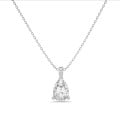 3.00 carat solitaire pear cut diamond pendant in white gold