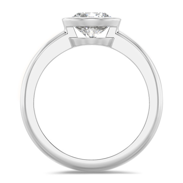 Engagement rings - 3.00 carat solitaire ring in white gold with round diamond