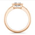 1.50 carat solitaire ring in red gold with round lab grown diamond