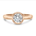 1.50 carat solitaire ring in red gold with round lab grown diamond
