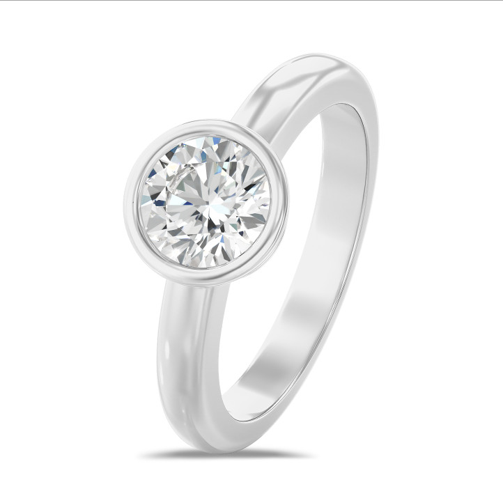 1.20 carat solitaire ring in platinum with round lab grown diamond