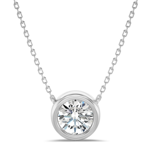 Necklaces - 1.00 carat lab grown diamond satellite pendant in white gold