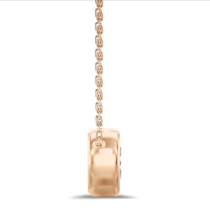 1.00 carat lab grown diamond satellite pendant in red gold