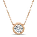 1.20 carat lab grown diamond satellite pendant in red gold