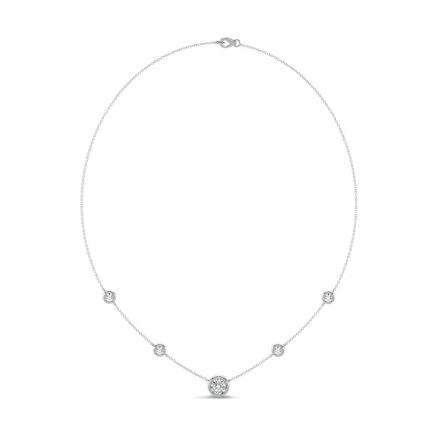 Necklaces - 1.80 carat lab grown diamond satellite necklace in white gold