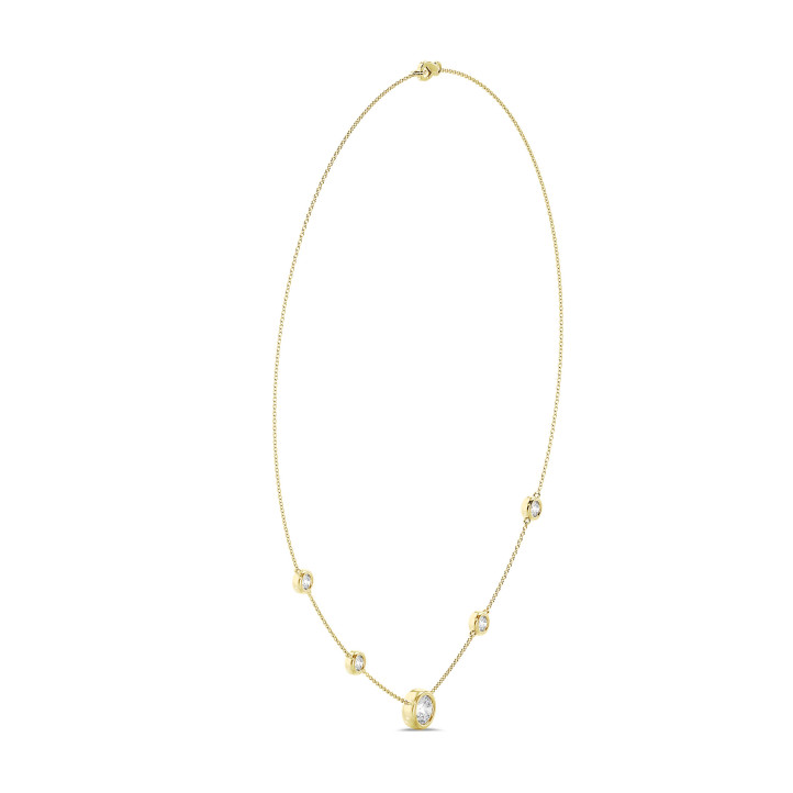 1.80 carat diamond satellite necklace in yellow gold