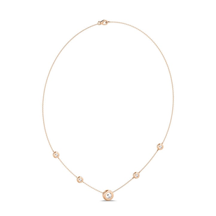 1.80 carat diamond satellite necklace in red gold