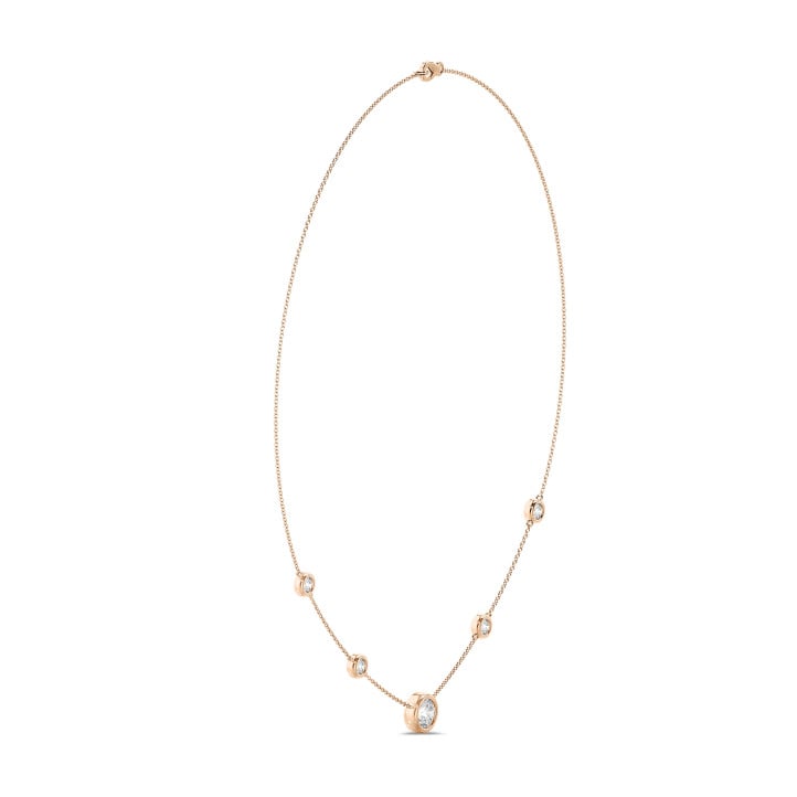 1.80 carat diamond satellite necklace in red gold