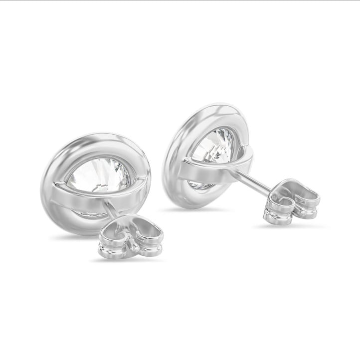 2.00 carat diamond satellite earrings in white gold