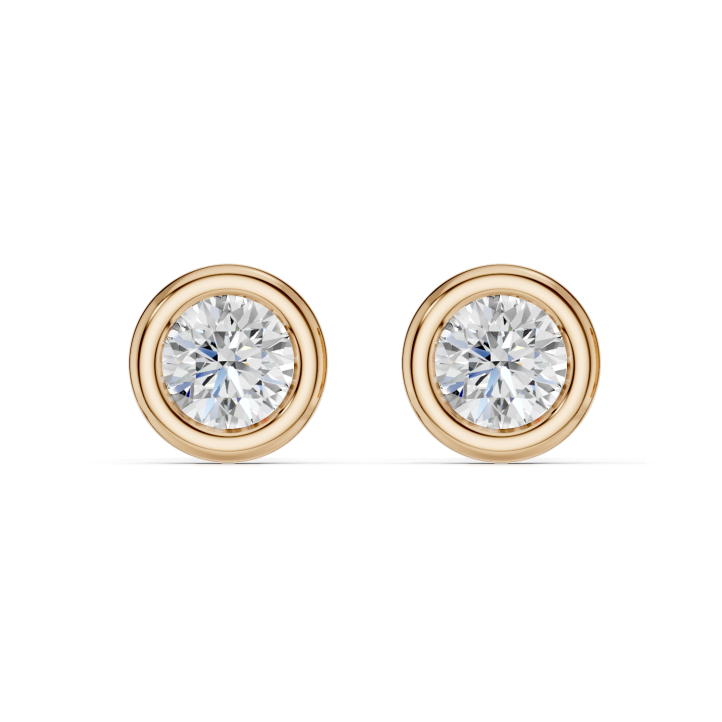 2.00 carat lab grown diamond satellite earrings in red gold