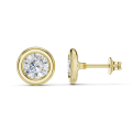 4.00 carat lab grown diamond satellite earrings in yellow gold