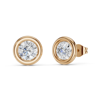 4.00 carat lab grown diamond satellite earrings in red gold