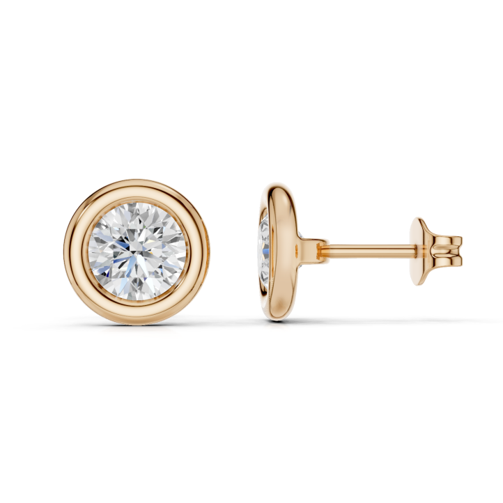 4.00 carat lab grown diamond satellite earrings in red gold