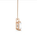 1.00 carat solitaire emerald cut diamond pendant in red gold