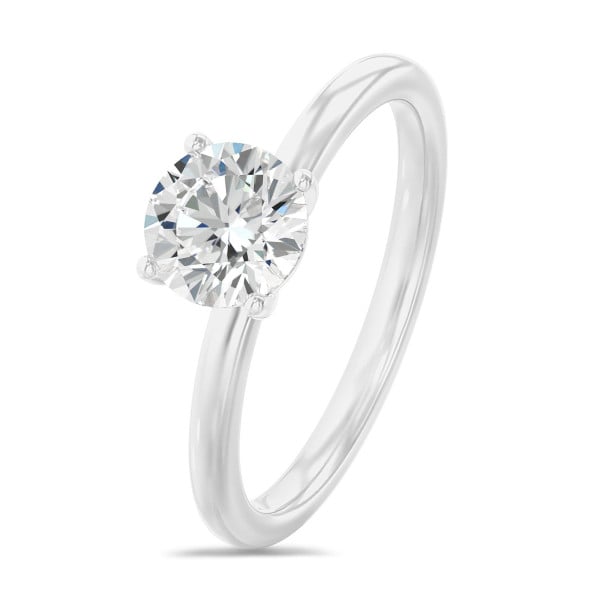 Engagement rings - 1.00 carat solitaire ring in white gold with round lab grown diamond