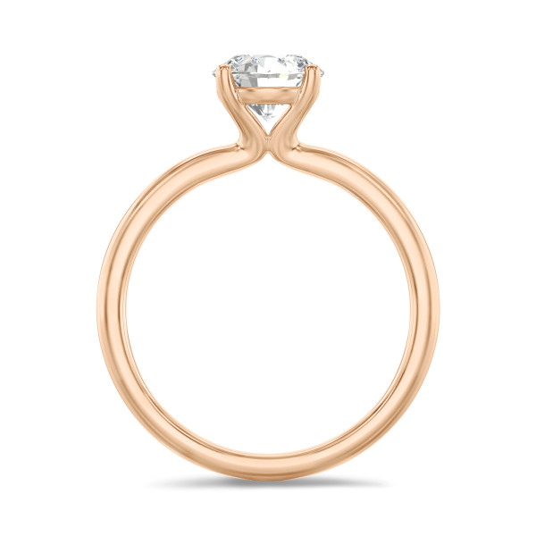Rings - 1.00 carat solitaire ring in red gold with round diamond