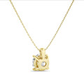 1.00 carat solitaire pendant in yellow gold with round lab grown diamond