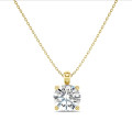 2.00 carat solitaire pendant in yellow gold with round diamond