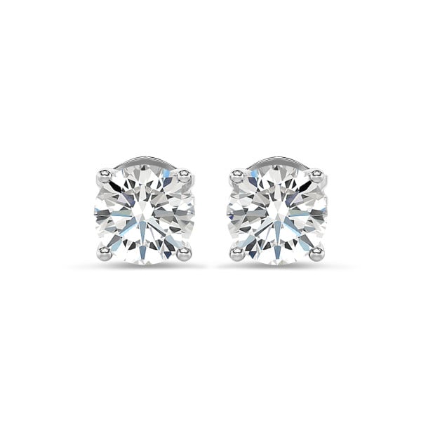 Search all PLP - 2.00 carat solitaire earrings with round lab grown diamonds in white gold