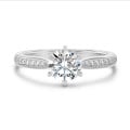 2.50 carat solitaire ring in platinum with round diamond and side diamonds